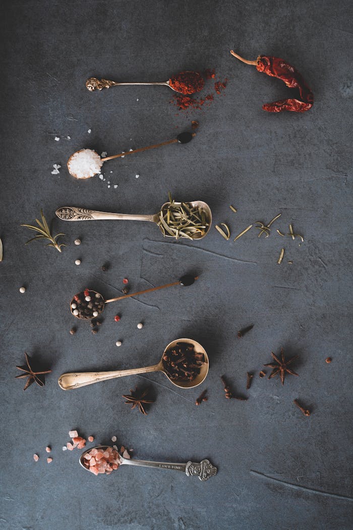 Close-Up Shot of Herbs and Spices